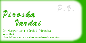 piroska vardai business card